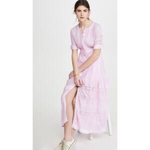 LoveShackFancy Edie Cotton Short Sleeves Maxi Dress - P